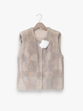 Brunello Cucinelli Mink Vest Women Fur Jacket Size 42 M